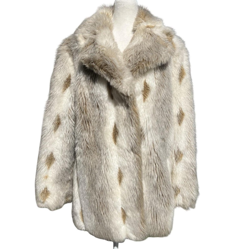VTG ILGWU UNION-MADE Faux Fur Coat Hollywood Glam Statement Jacket USA-Made